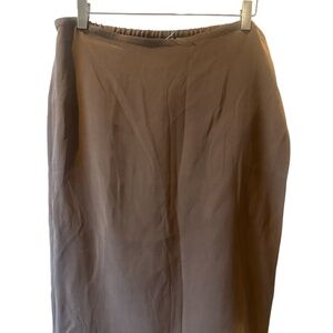 Chicos Platinum Womens Skirt Wrap Midi Brown‎ Silk Spandex Size 3 Large 16-18